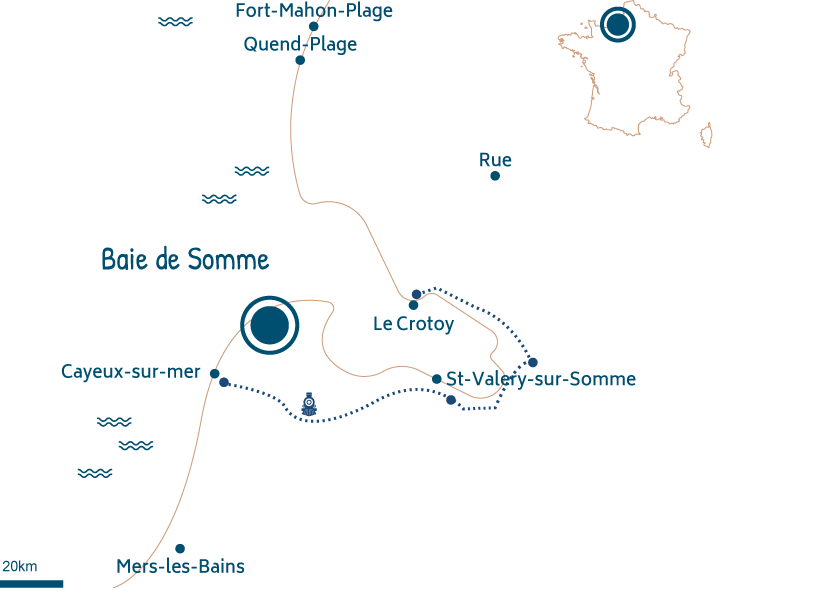 Carte de la Baie de Somme en France.
